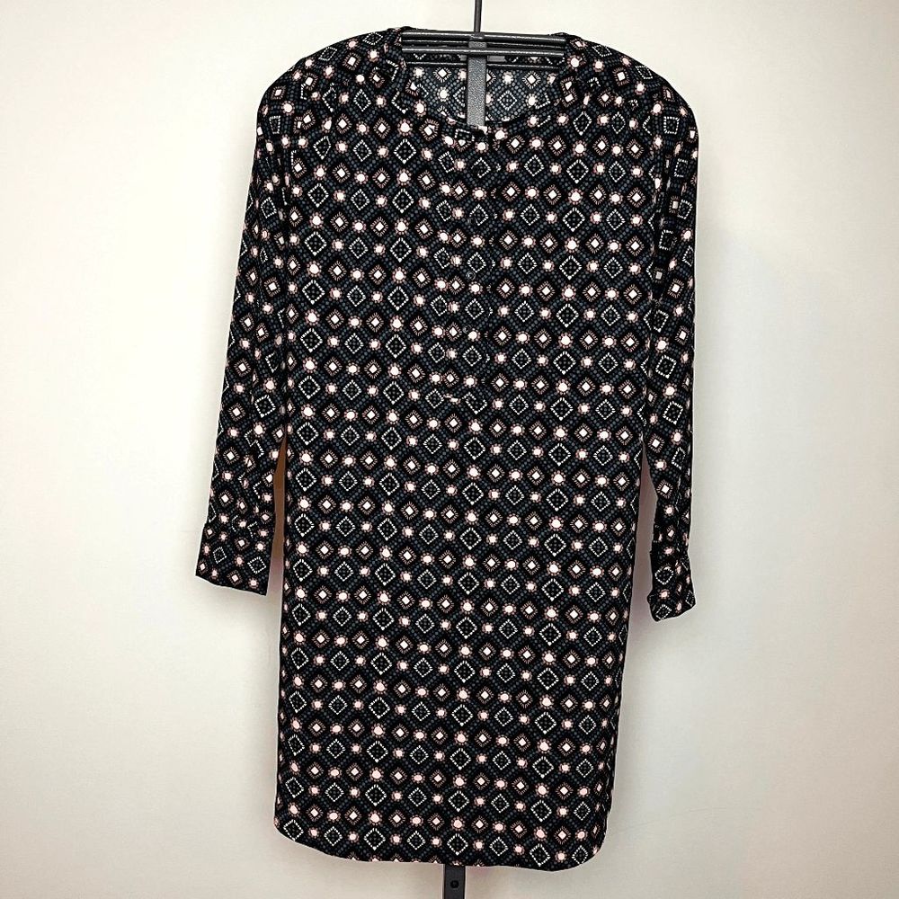 LOFT‎ Outlet Florals Long Sleeve Sheath Shirt Dress/Tunic Size S Draw string